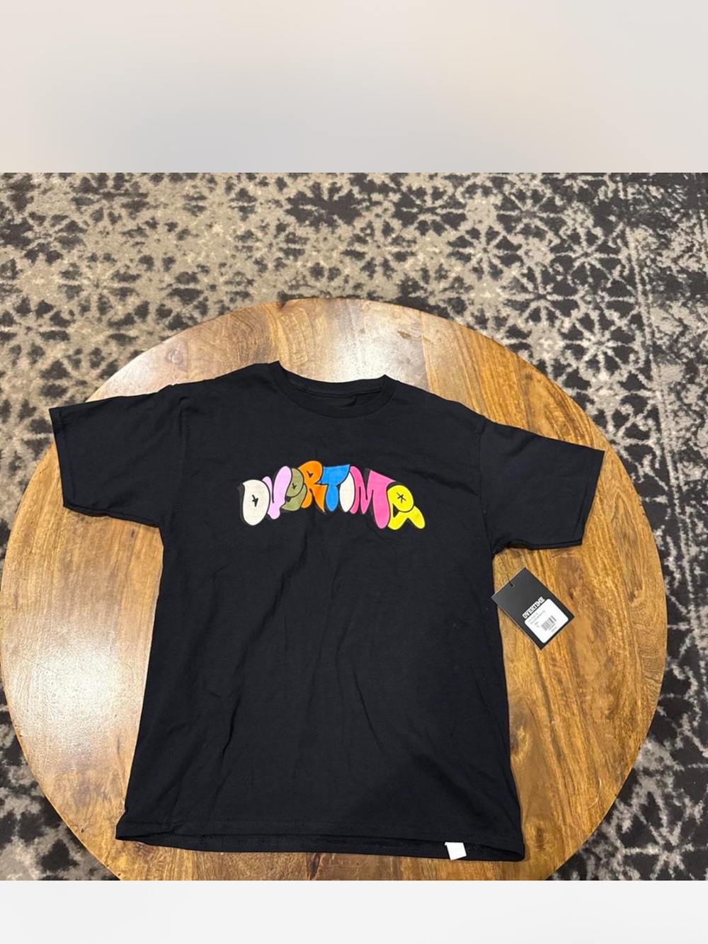 Kids Black Short-Sleeve Tee with Colorful Bubble Graphic